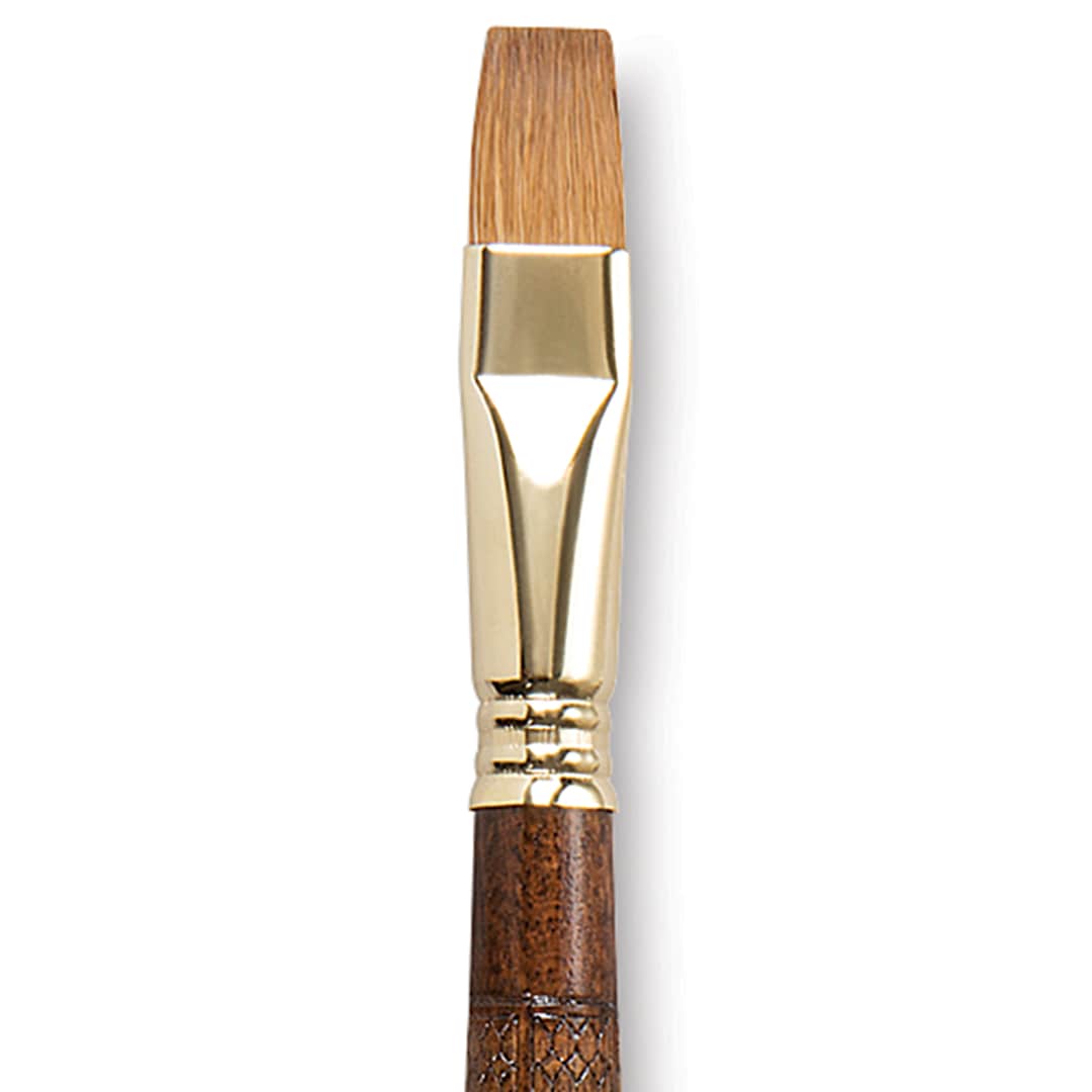 Open in modal - Escoda Reserva Kolinsky-Tajmyr Sable Brush - Bright, Long Handle, Size 16 close up
