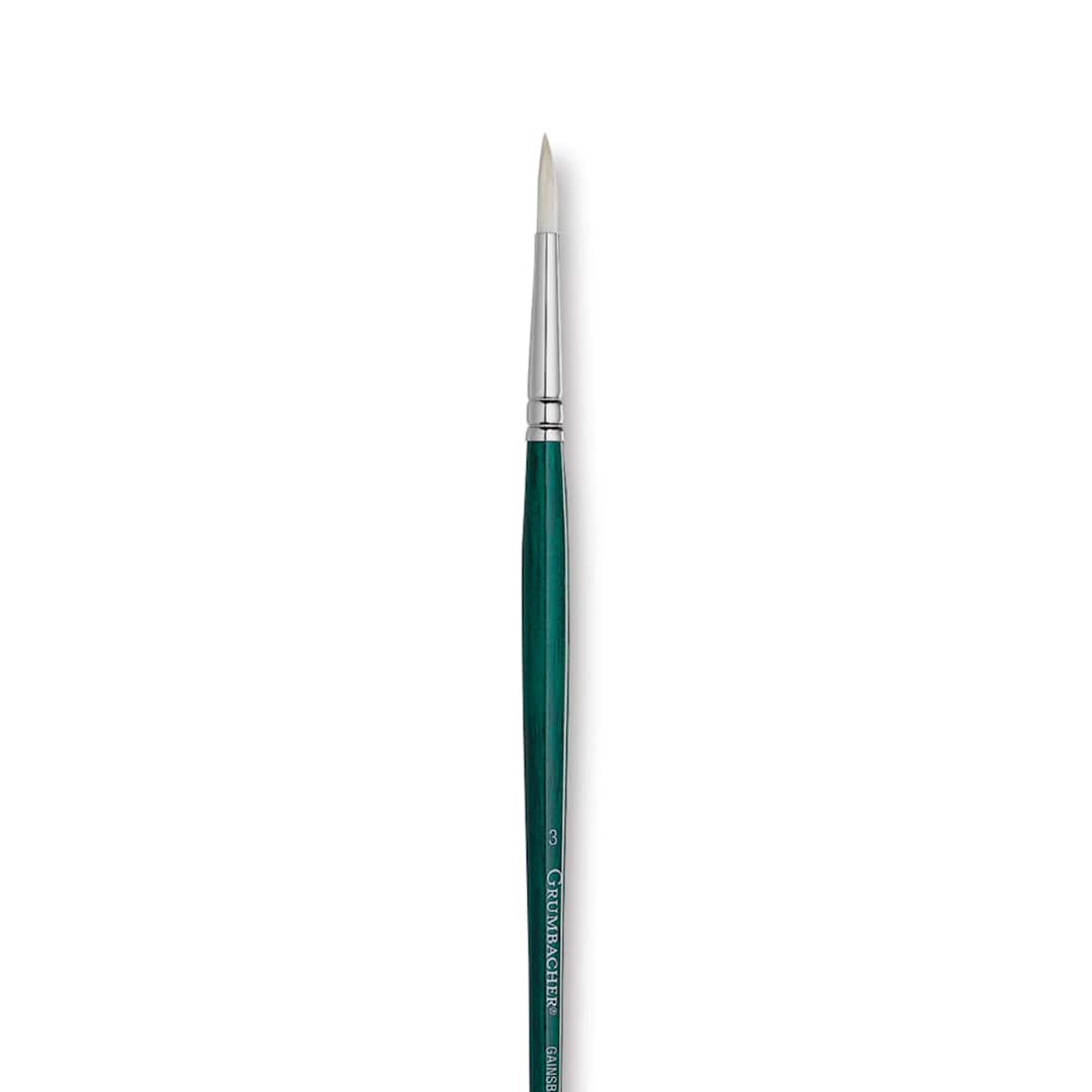 Open in modal - Grumbacher Gainsborough Brush - Round, Long Handle, Size 3