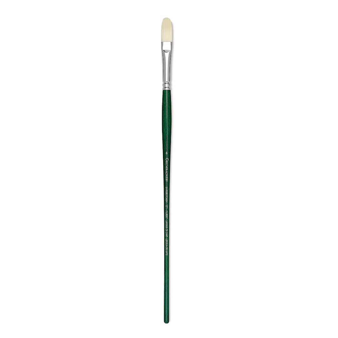 Open in modal - Grumbacher Gainsborough Brush - Filbert, Long Handle, Size 6