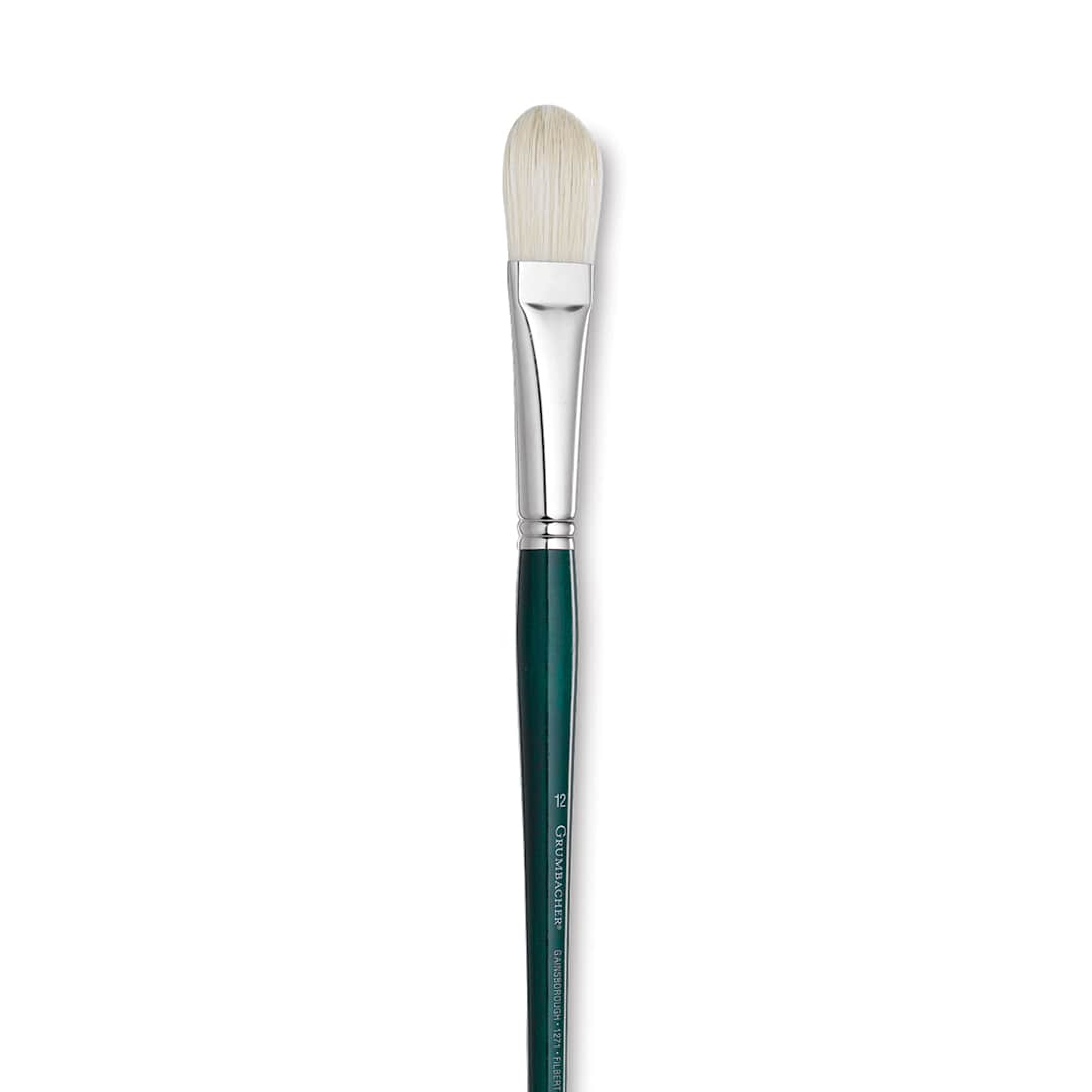 Open in modal - Grumbacher Gainsborough Brush - Filbert, Long Handle, Size 12