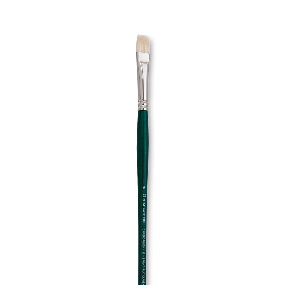 Open in modal - Grumbacher Gainsborough Brush - Bright, Long Handle, Size 6
