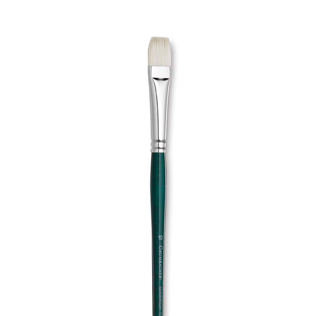 Open in modal - Grumbacher Gainsborough Brush - Bright, Long Handle, Size 10