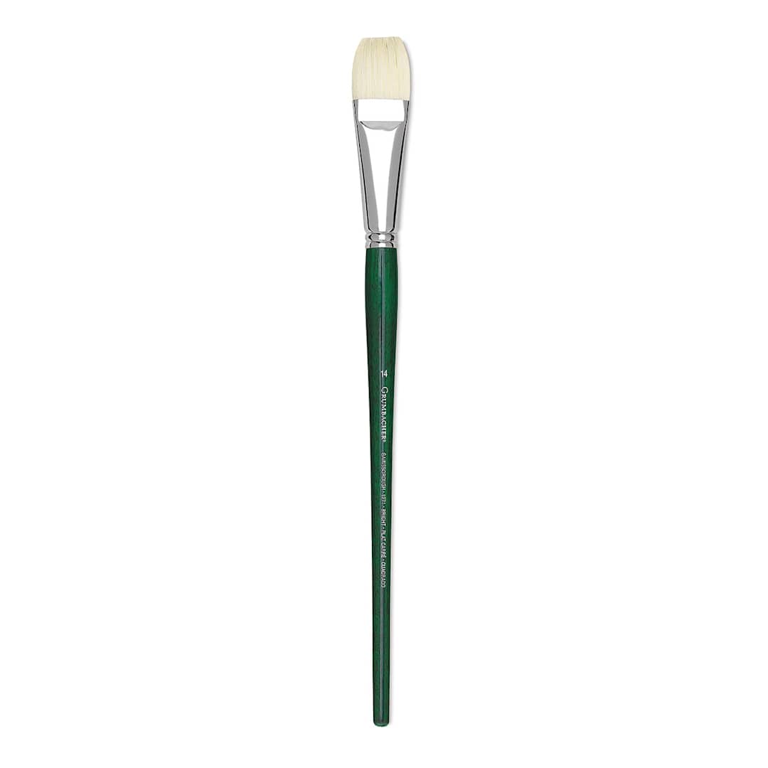 Open in modal - Grumbacher Gainsborough Brush - Bright, Long Handle, Size 14