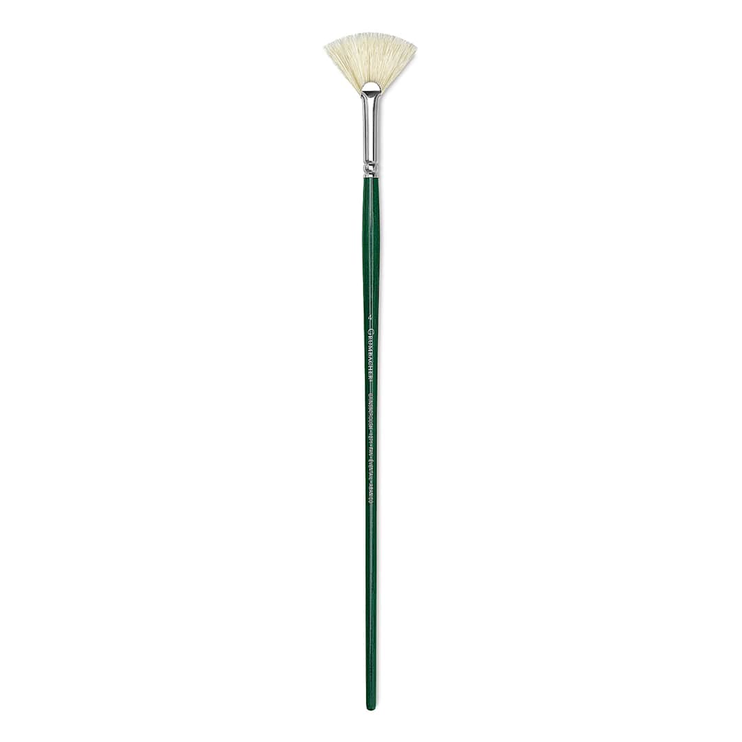 Open in modal - Grumbacher Gainsborough Brush - Fan, Long Handle, Size 4