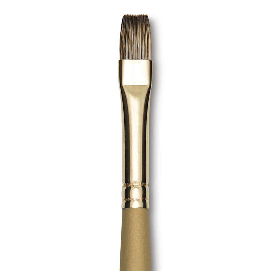 Open in modal - Princeton Synthetic Mongoose Brush - Flat, Long Handle, Size 8 close up