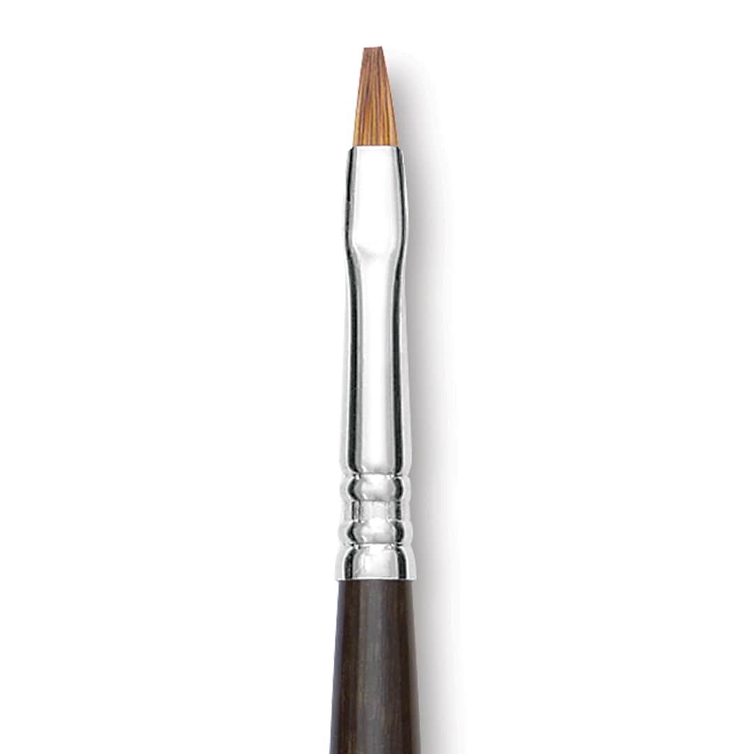 Open in modal - Escoda Prado Tame Synthetic Brush - Bright, Long Handle, Size 4 (Close-up of brush)