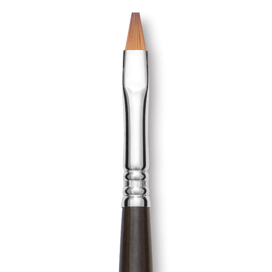 Open in modal - Escoda Prado Tame Synthetic Brush - Bright, Long Handle, Size 6 (Close-up of brush)