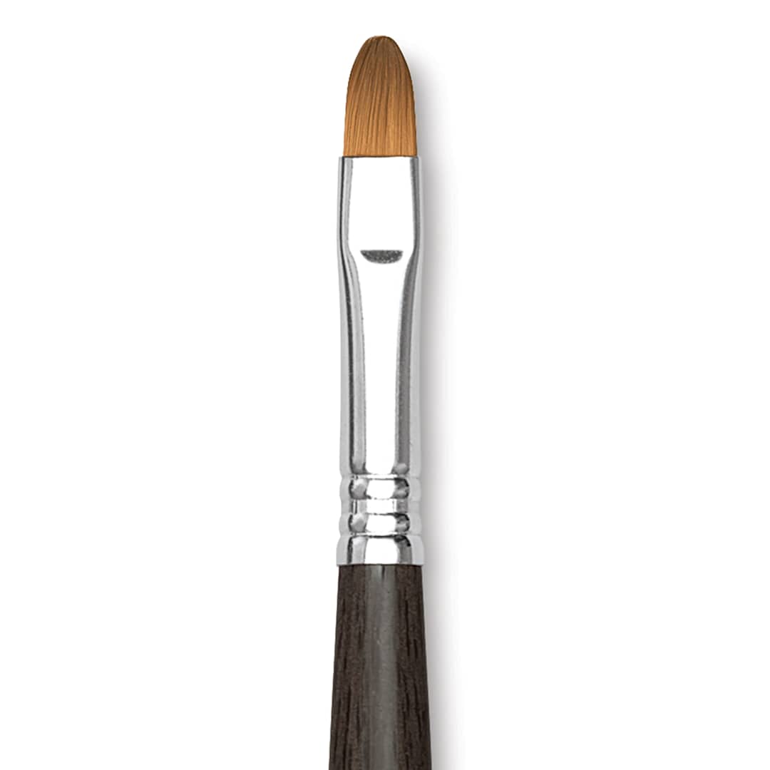Open in modal - Escoda Prado Tame Synthetic Brush - Bright, Long Handle, Size 10 (Close-up of brush)