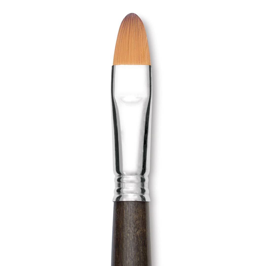 Open in modal - Escoda Prado Tame Synthetic Brush - Bright, Long Handle, Size 16 (Close-up of brush)