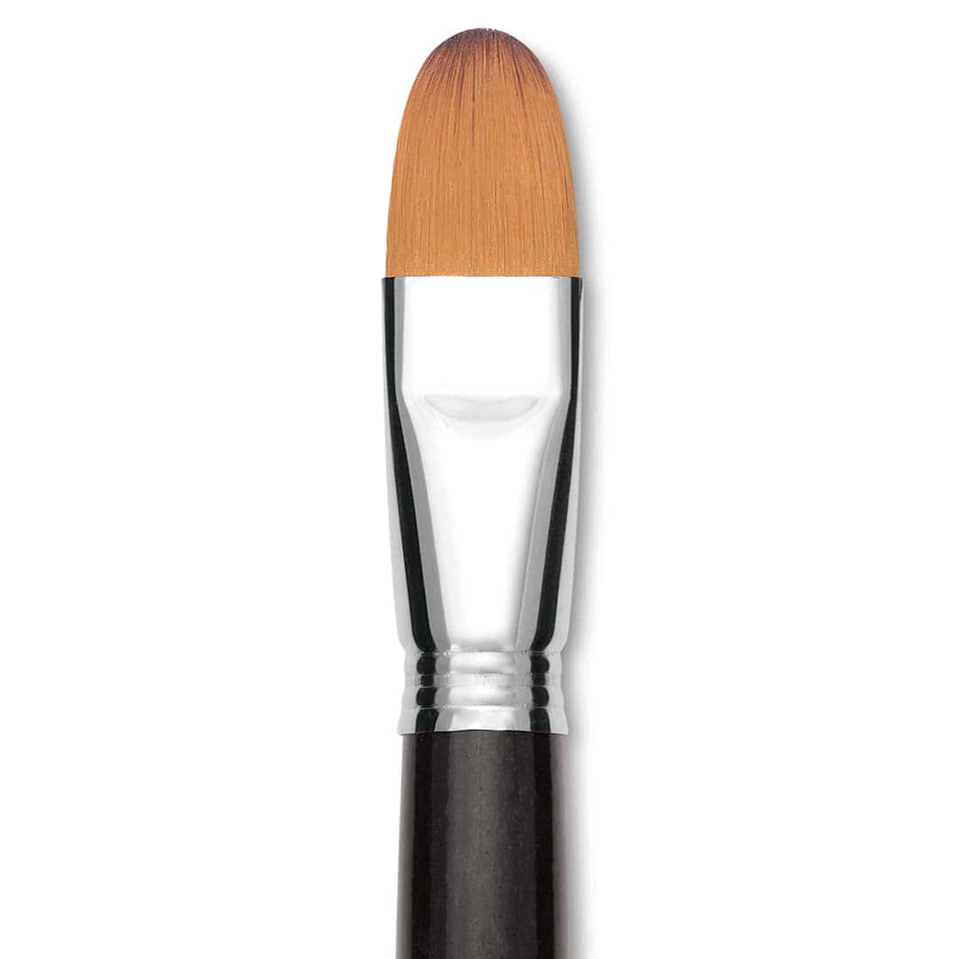 Open in modal - Escoda Prado Tame Synthetic Brush - Bright, Long Handle, Size 24 (Close-up of brush)