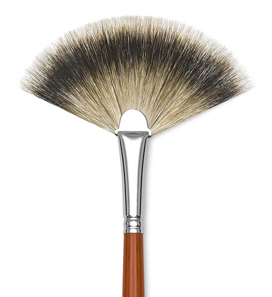 Open in modal - Da Vinci Pure Badger Brushes - Closeup of Fan brush
