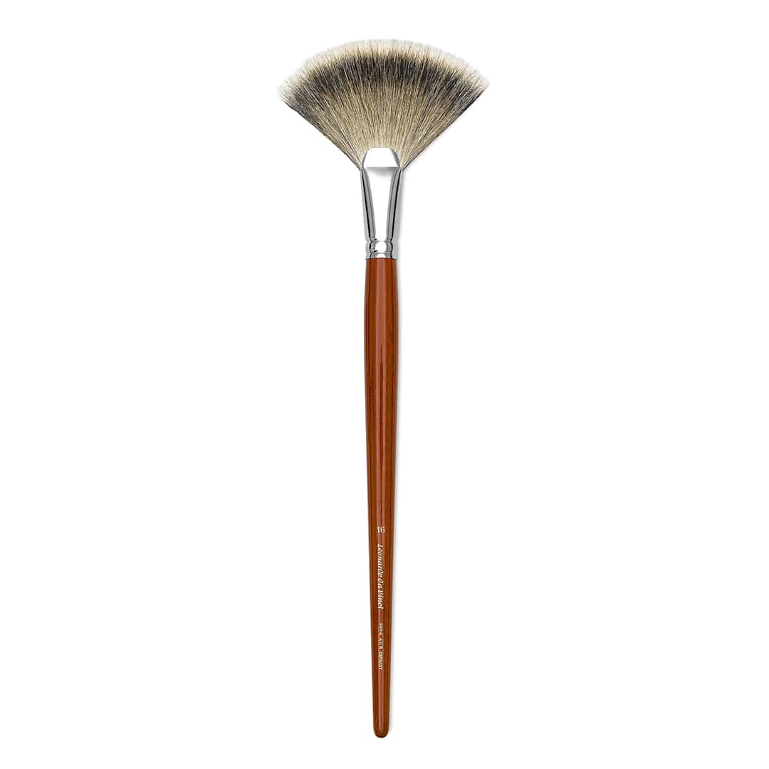 Open in modal - Da Vinci Pure Badger Brush - Fan Blender, Long Handle, Size 16