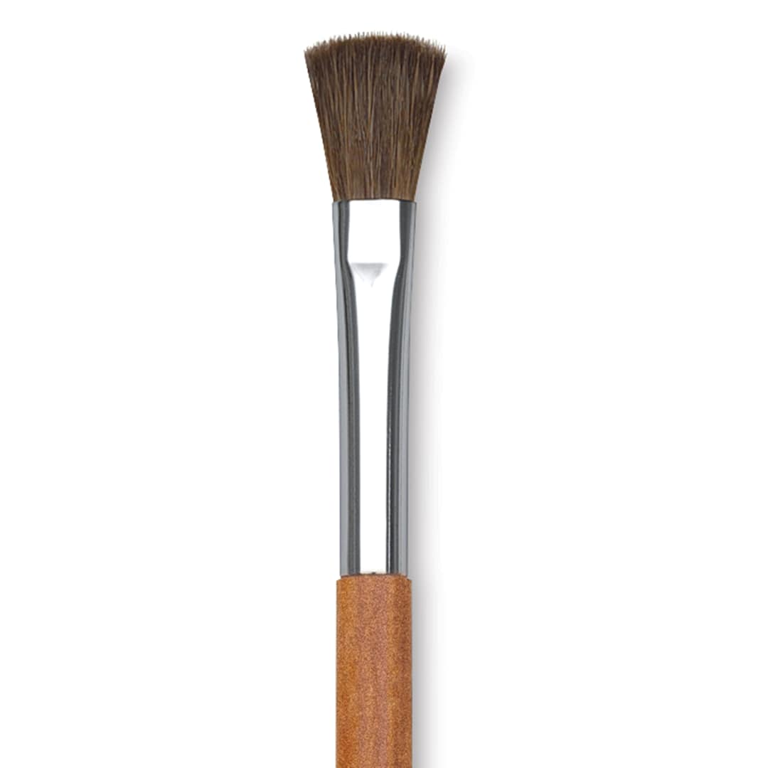 Open in modal - Holbein Pastel Brush - 1/4", Oval Blender, Horse hair, close-up
