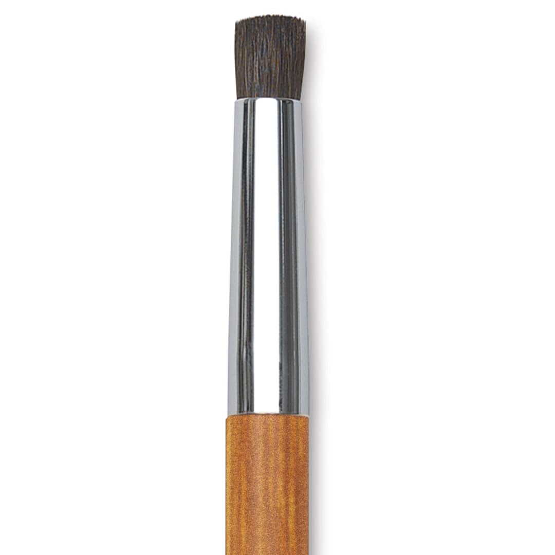 Open in modal - Holbein Pastel Brush - 1/4", Round Blender, Horse hair, close-up