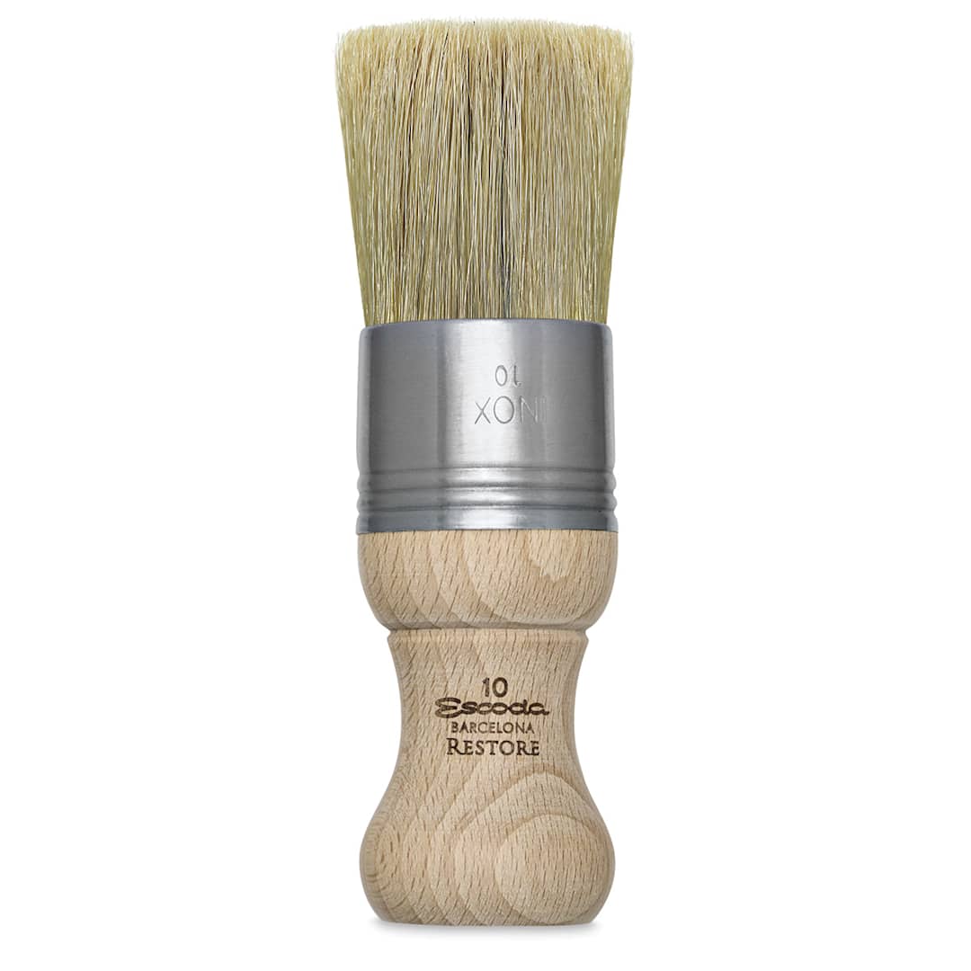Open in modal - Escoda Restore Premium Brush - Flat Round, Size 10, Stubby Handle