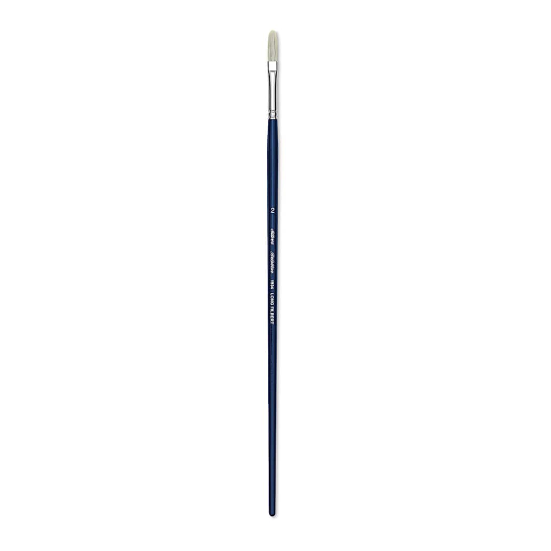 Open in modal - Silver Brush Bristlon Stiff White Synthetic Brush - Long Filbert, Size 2