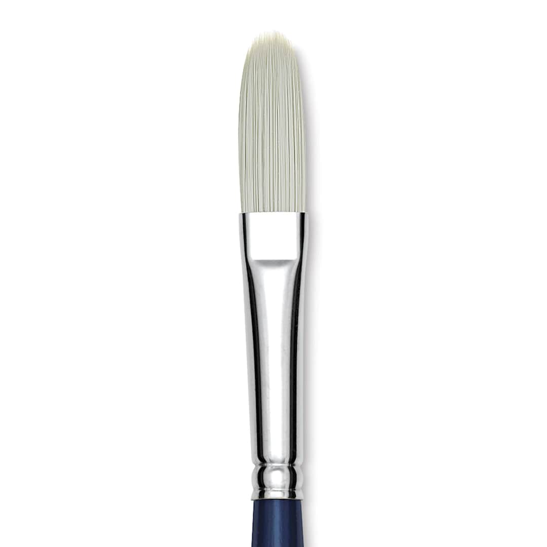 Open in modal - Silver Brush Bristlon Stiff White Synthetic Brush - Long Filbert, Size 6 (close-up)