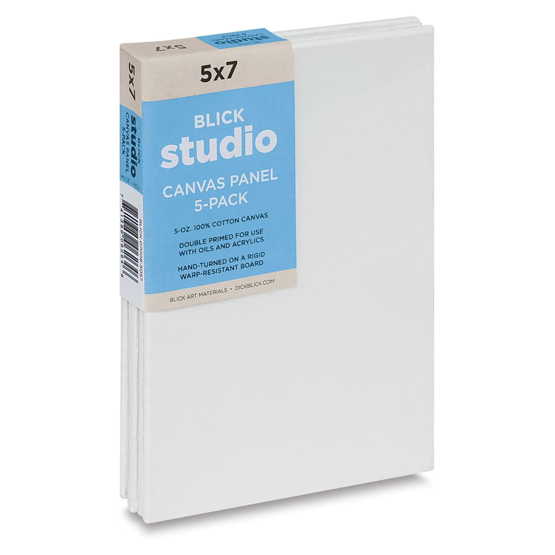 Open in modal - Blick Studio Cotton Canvas Panels - 5" x 7", Pkg of 5