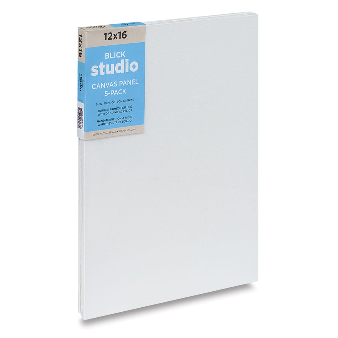 Open in modal - Blick Studio Cotton Canvas Panels - 12" x 16", Pkg of 5