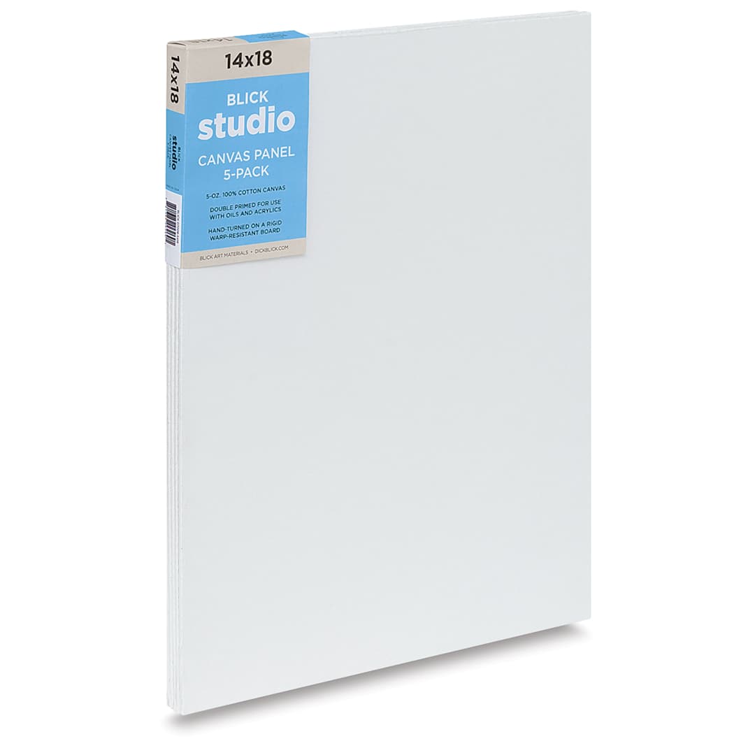 Open in modal - Blick Studio Cotton Canvas Panel - 14" x 18", Pkg of 5