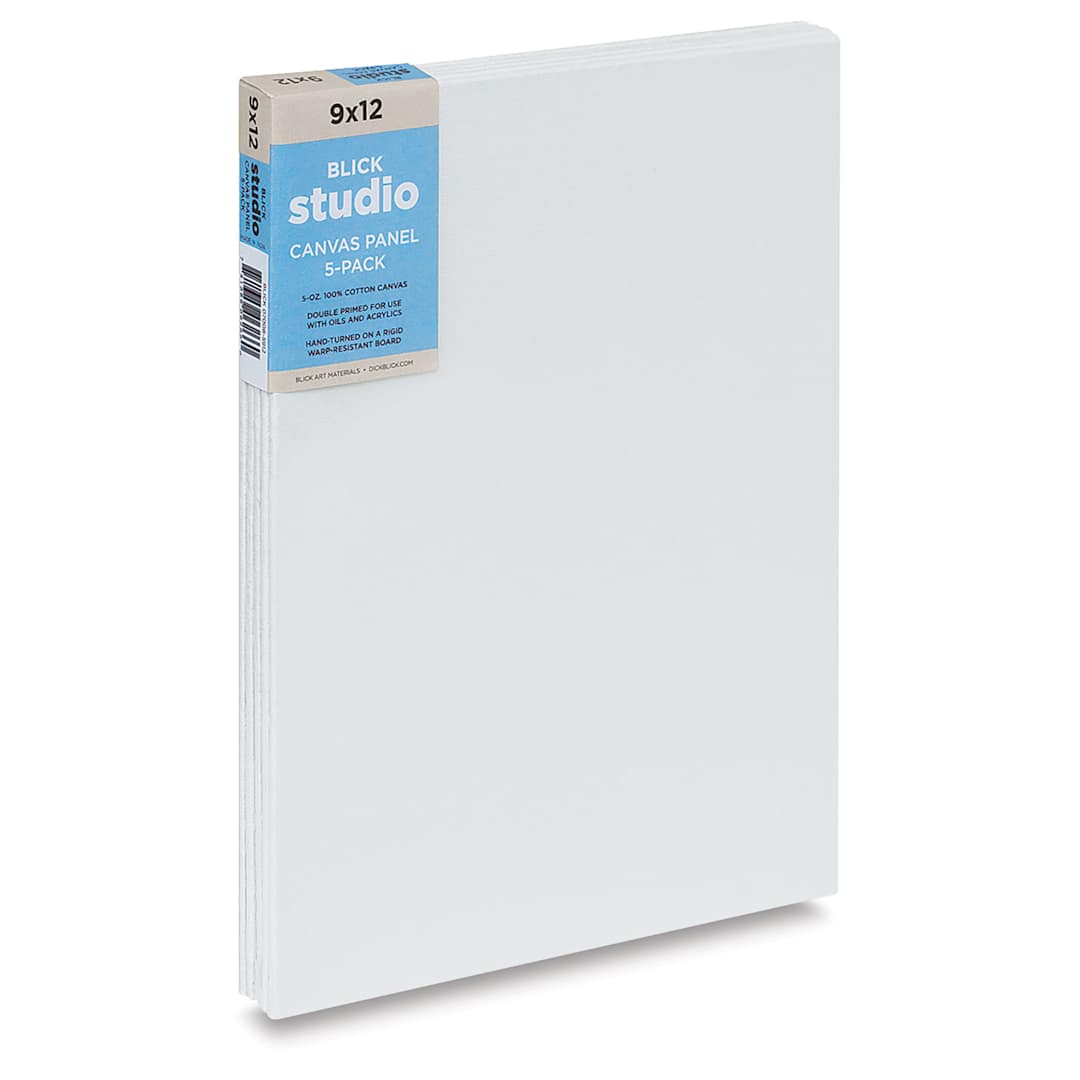 Open in modal - Blick Studio Cotton Canvas Panels - 9" x 12", Pkg of 5