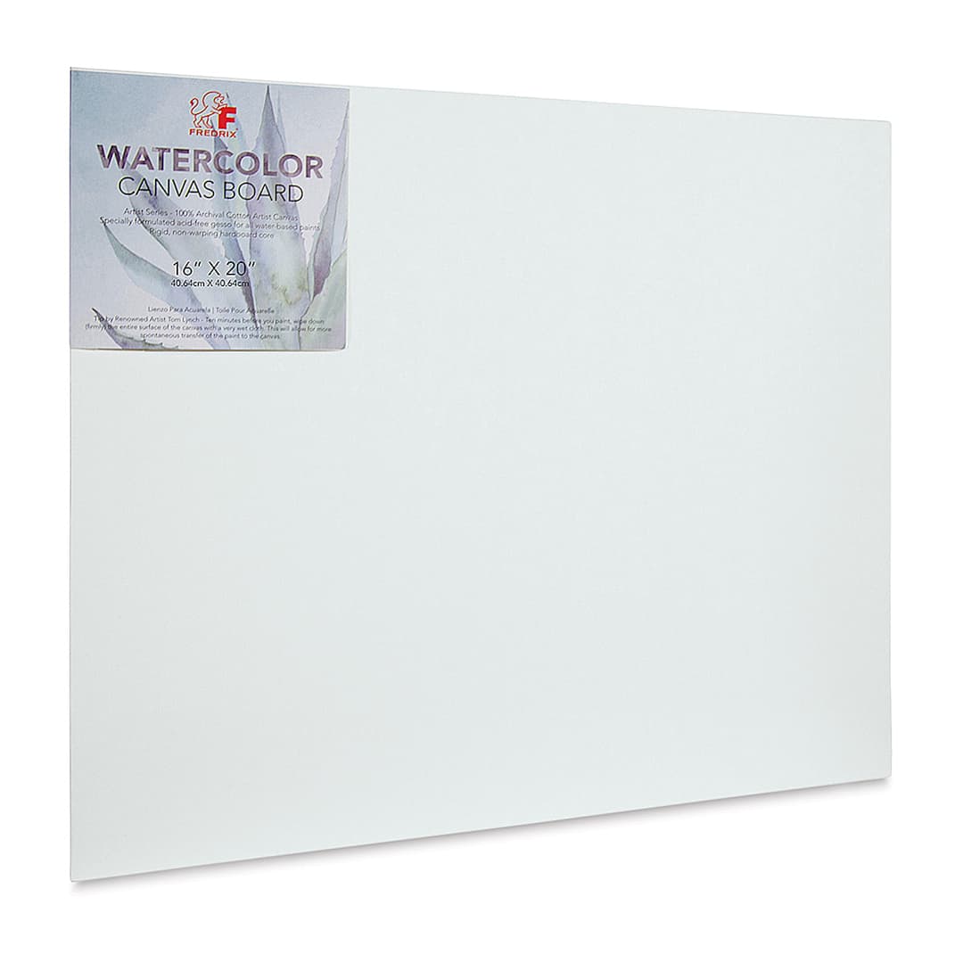 Open in modal - Fredrix Archival Watercolor Canvas Board - 16'' x 20'' (Angled view)