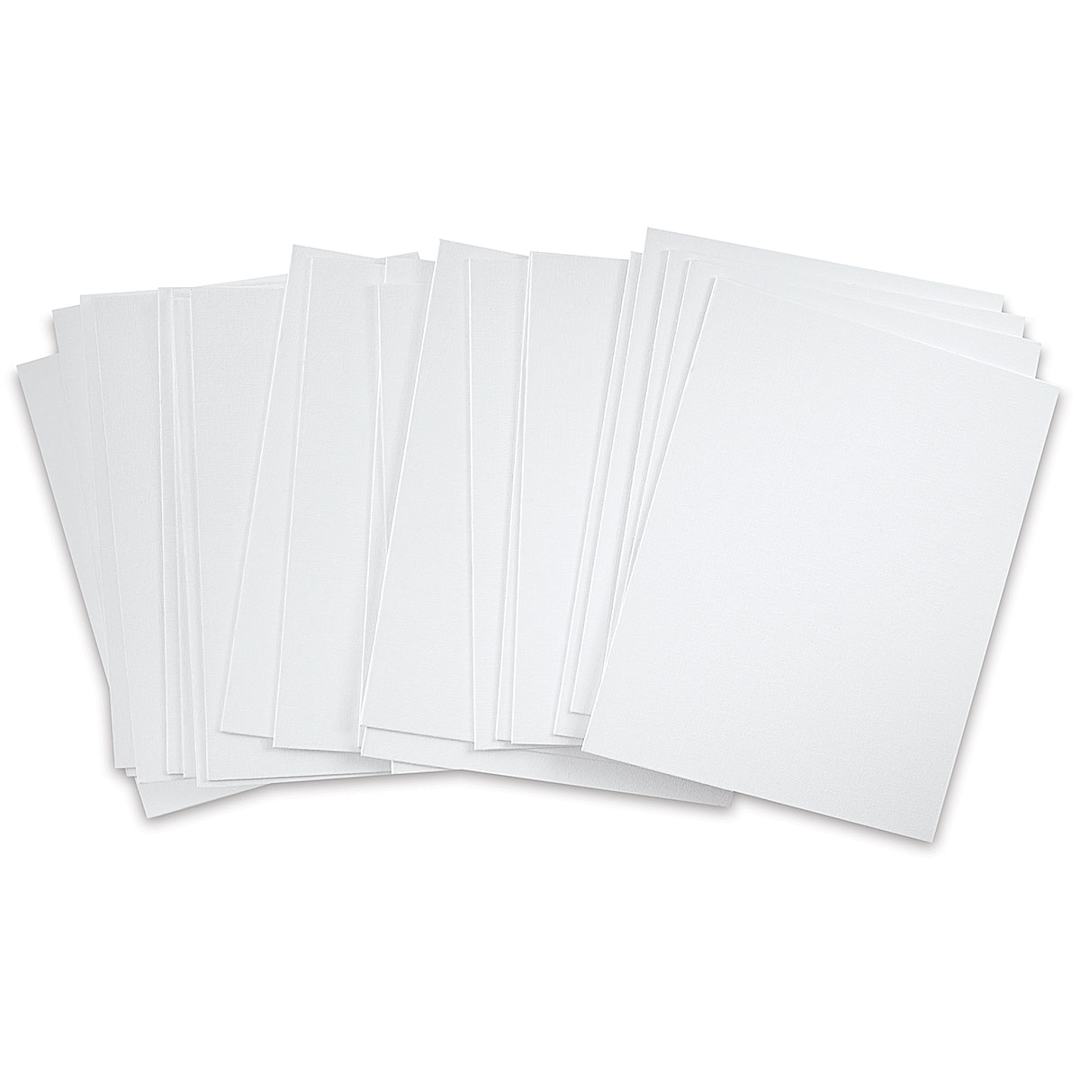 Open in modal - Blick Economy Cotton Canvas Panel Classroom Pack - 11" x 14", Class Pack of 24 fanned out