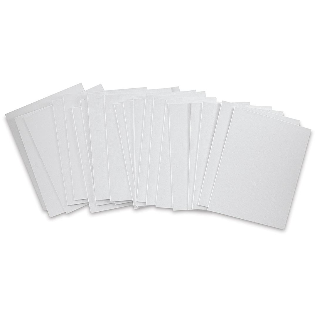 Open in modal - Blick Economy Cotton Canvas Panel Classroom Pack - 8" x 10", Class Pack of 24 fanned out