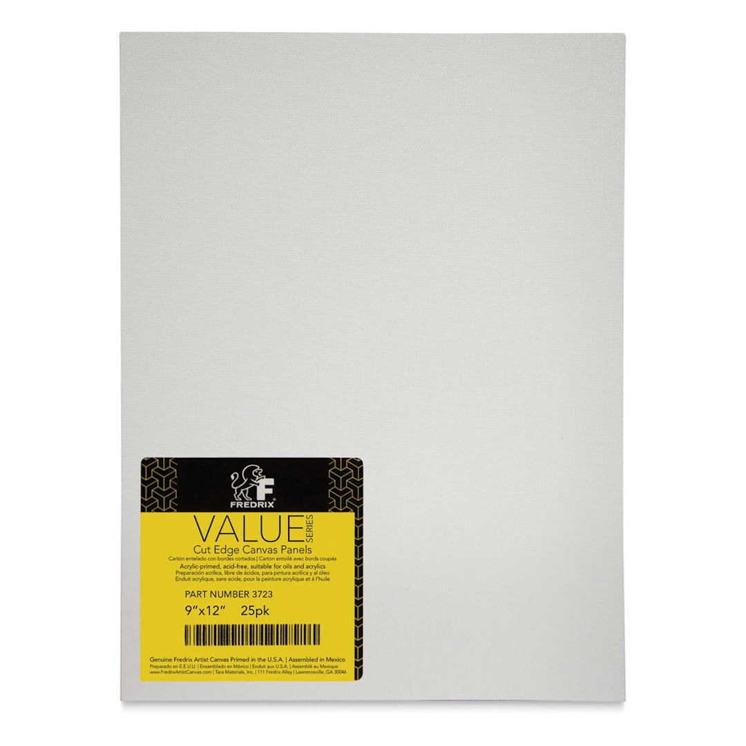 Open in modal - Fredrix Cut Edge Canvas Panels - 9" x 12", White, Pkg of 25