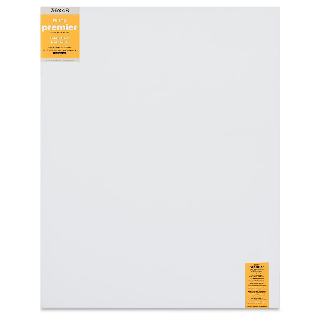 Open in modal - Blick Premier Stretched Cotton Canvas - Gallery Profile, Back-Stapled, 36" x 48" front