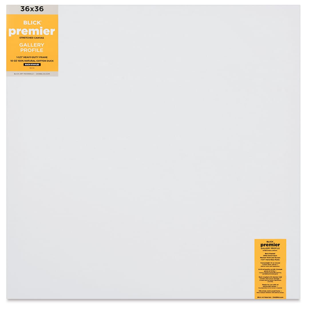 Open in modal - Blick Premier Stretched Cotton Canvas - Gallery Profile, Back-Stapled, 36" x 36" front