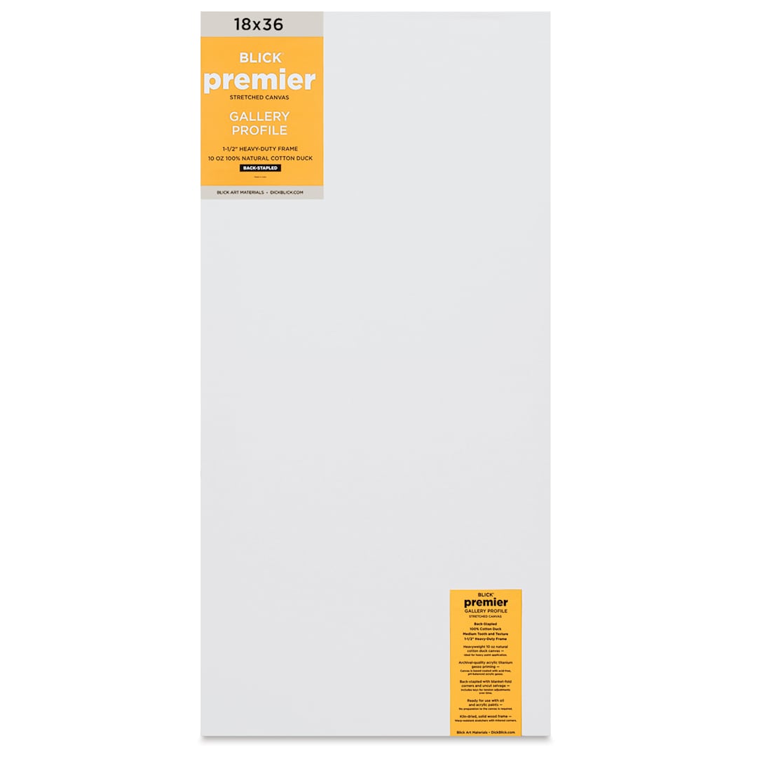 Open in modal - Blick Premier Stretched Cotton Canvas - Gallery Profile, Back-Stapled, 18" x 36" front