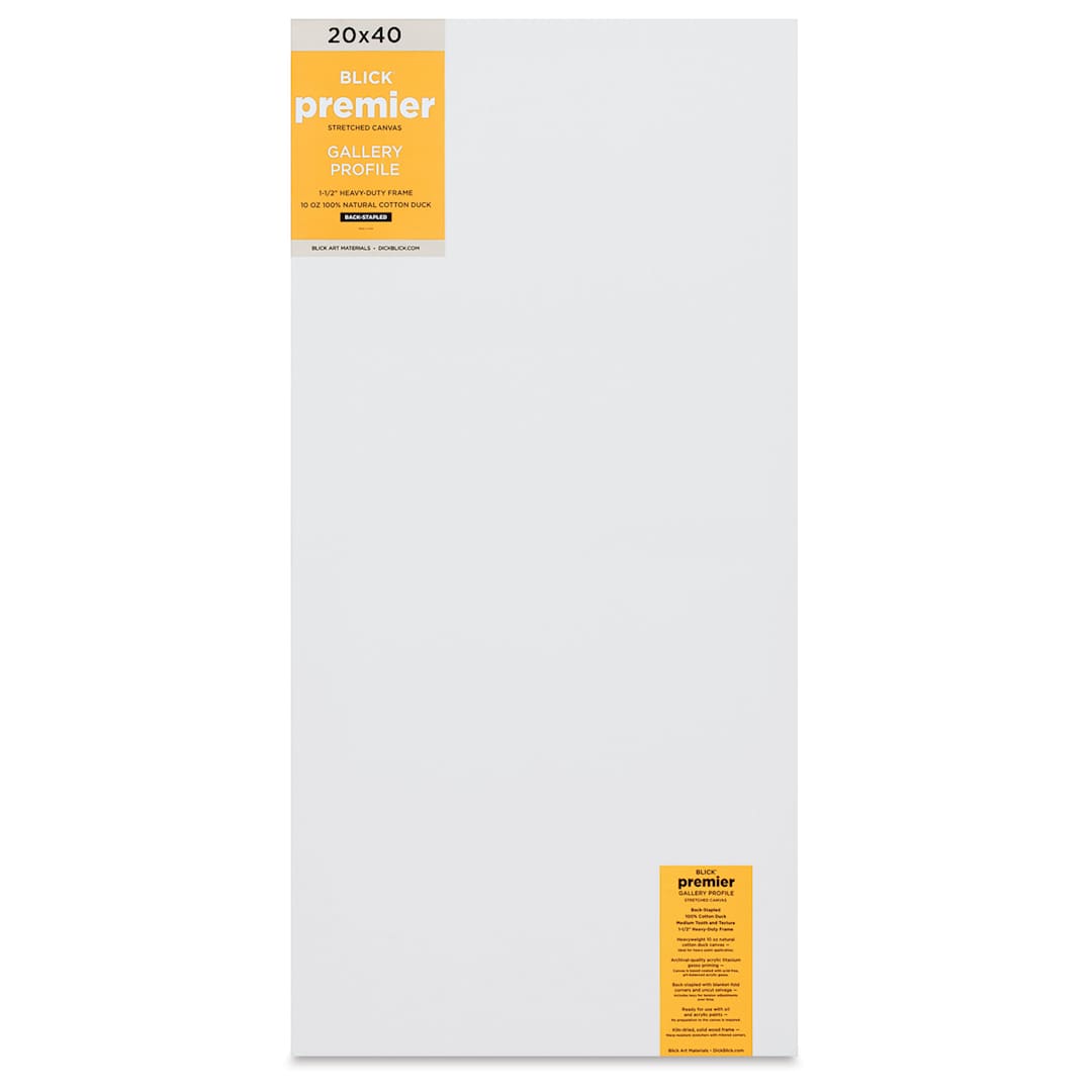 Open in modal - Blick Premier Stretched Cotton Canvas - Gallery Profile, Back-Stapled, 20" x 40" front