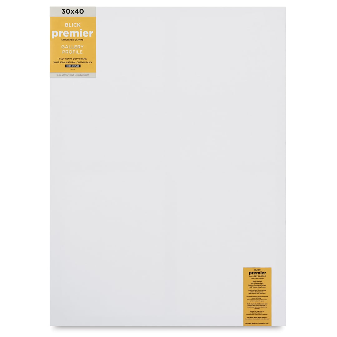 Open in modal - Blick Premier Stretched Cotton Canvas - Gallery Profile, Back-Stapled, 30" x 40" front
