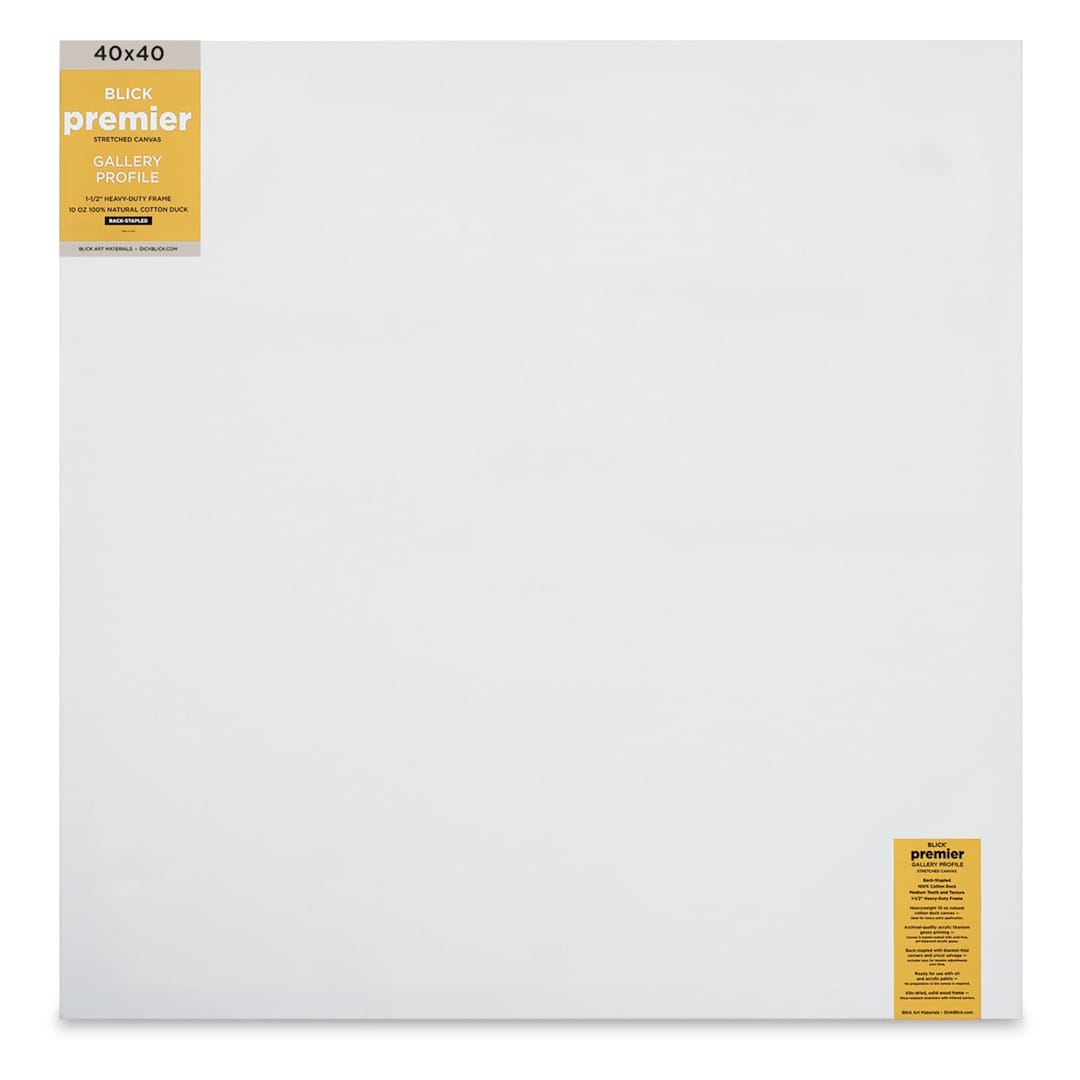 Open in modal - Blick Premier Stretched Cotton Canvas - Gallery Profile, Back-Stapled, 40" x 40" front