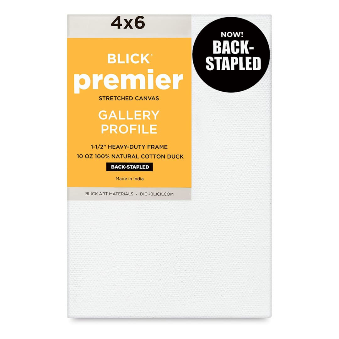 Open in modal - Blick Premier Stretched Cotton Canvas - Gallery Profile, Back-Stapled, 4" x 6" (front)