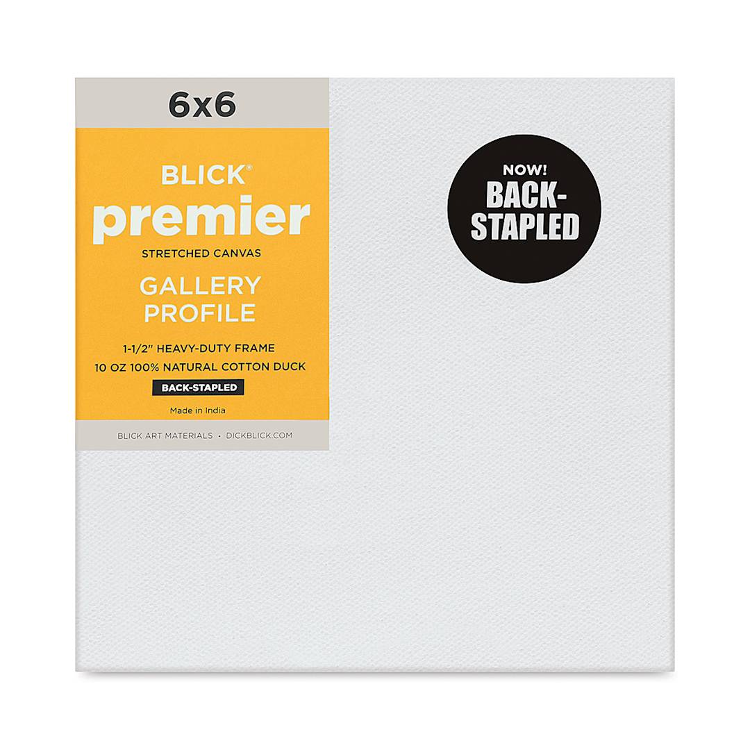 Open in modal - Blick Premier Stretched Cotton Canvas - Gallery Profile, Back-Stapled, 6" x 6" front
