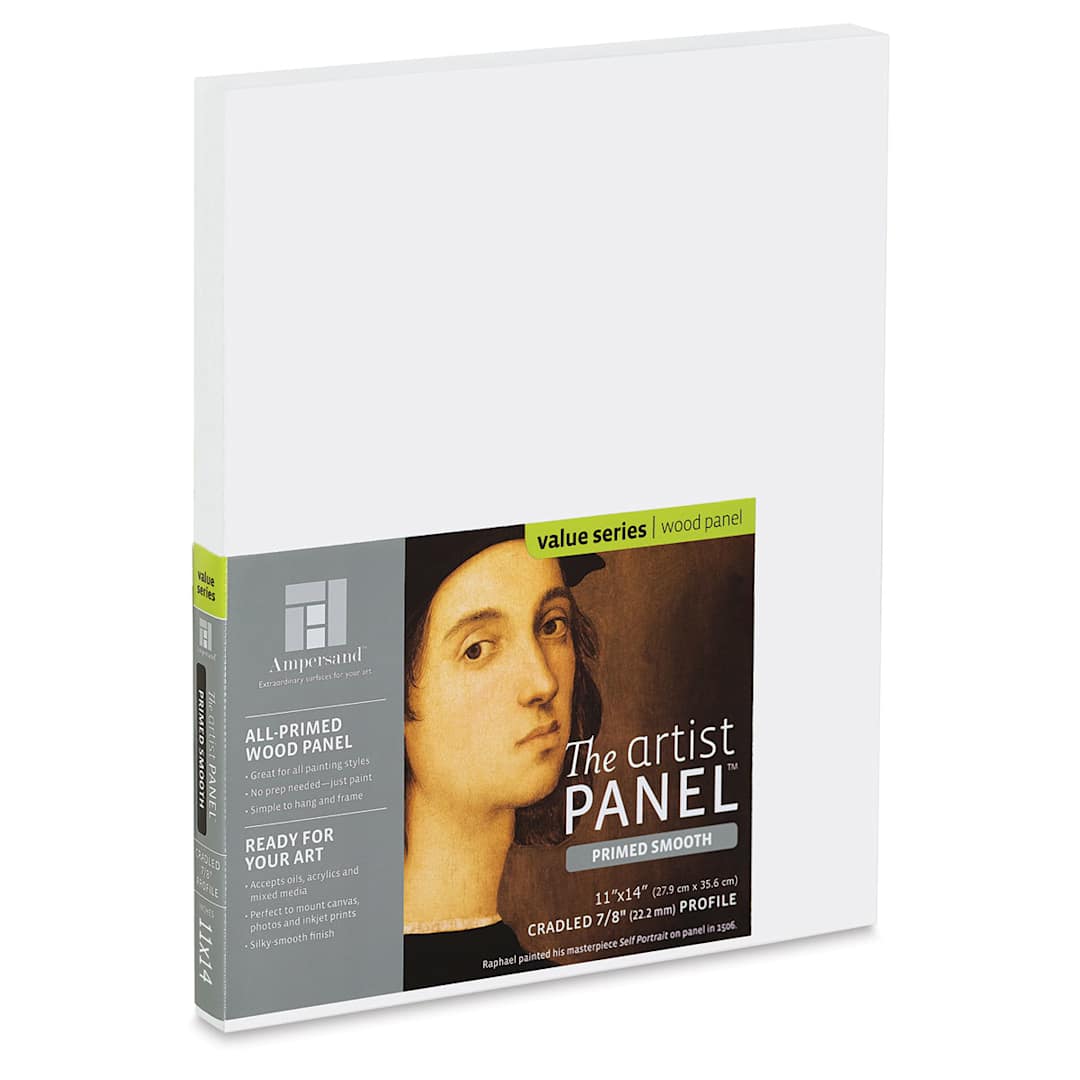 Open in modal - Ampersand Value Series Artist Panel - Smooth, 11" x 14", 7/8" Cradle