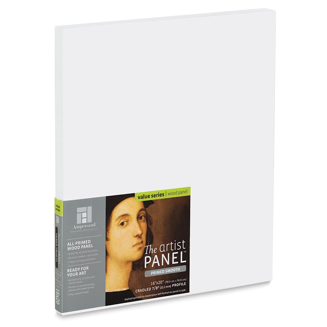 Open in modal - Ampersand Value Series Artist Panel - Smooth, 16" x 20", 7/8" Cradle