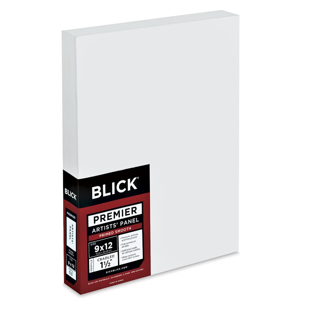 Open in modal - Blick Premier Artists' Panels - Upright Angled view of 1 1/2" profile showing thickness