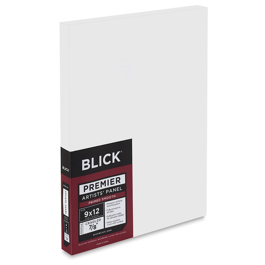 Open in modal - Blick Premier Artists' Panels - Upright Angled view of 7/8" profile showing thickness