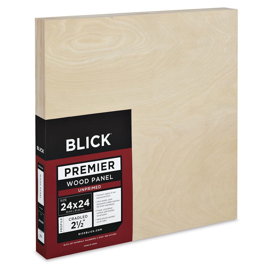 Open in modal - Blick Premier Wood Panel - 24'' x 24'', 2-1/2'' Extra Deep Profile, Cradled (side view)