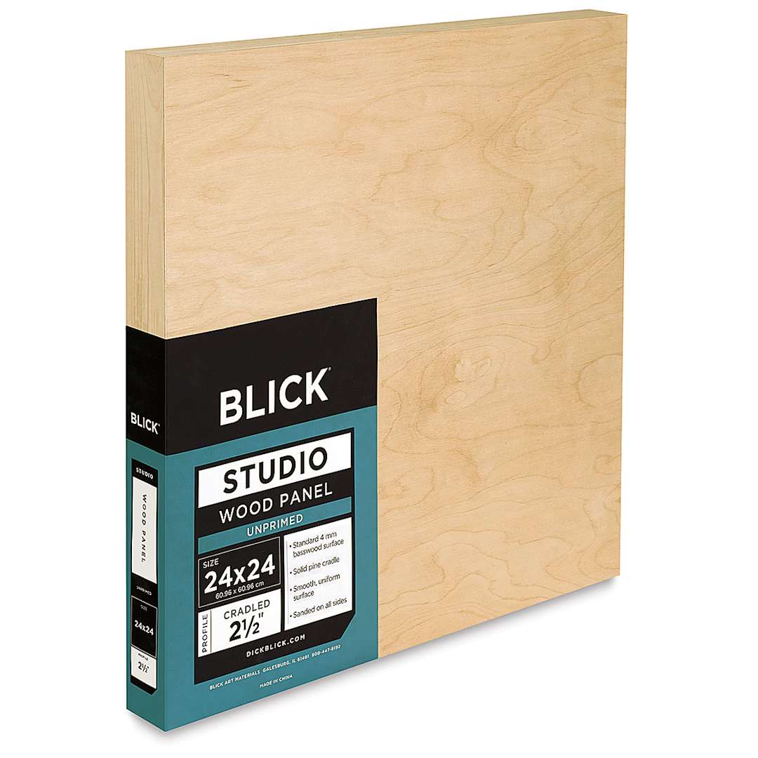 Open in modal - Blick Studio Artists' Wood Panels - Extra Deep Cradle Panel, 24" x 24", 2-1/2" Cradle