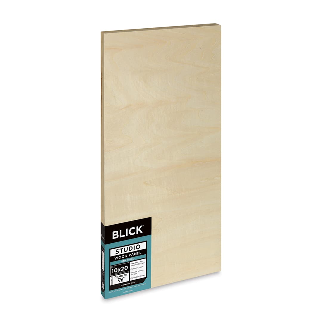 Open in modal - Blick Studio Artists' Wood Panel - Flat Cradle, 10" x 20", 7/8" Cradle