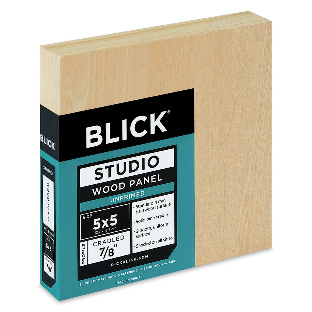 Open in modal - Blick Studio Artists' Wood Panel - Flat Cradle, 5" x 5", 7/8" Cradle