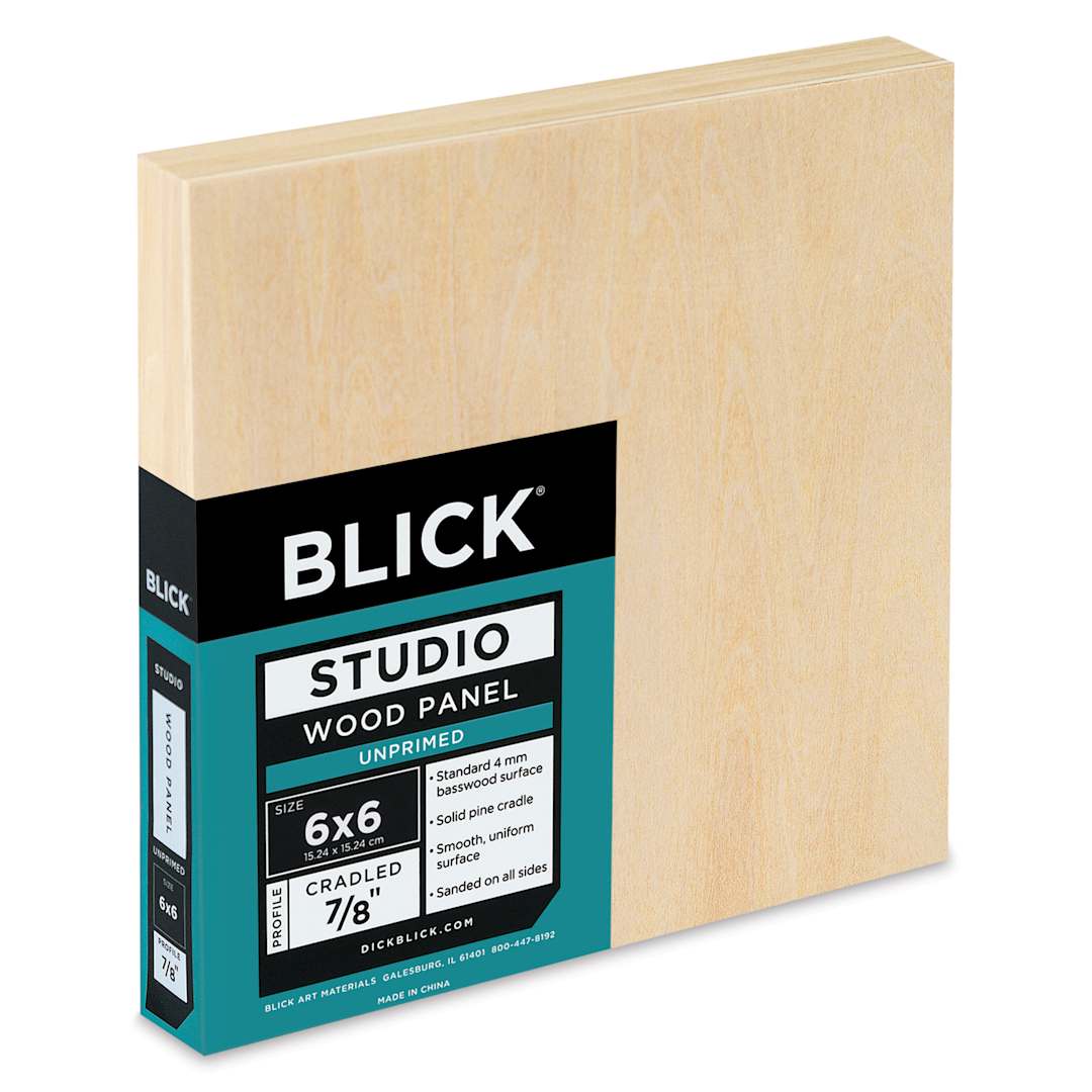 Open in modal - Blick Studio Artists' Wood Panel - Flat Cradle, 6" x 6", 7/8" Cradle