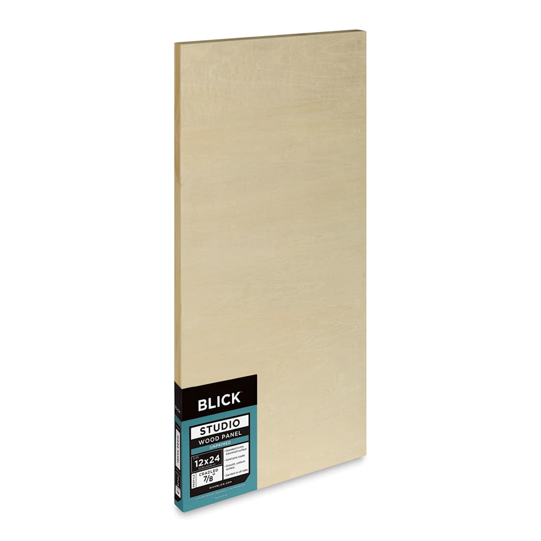 Open in modal - Blick Studio Artists' Wood Panel - Flat Cradle, 12" x 24", 7/8" Cradle