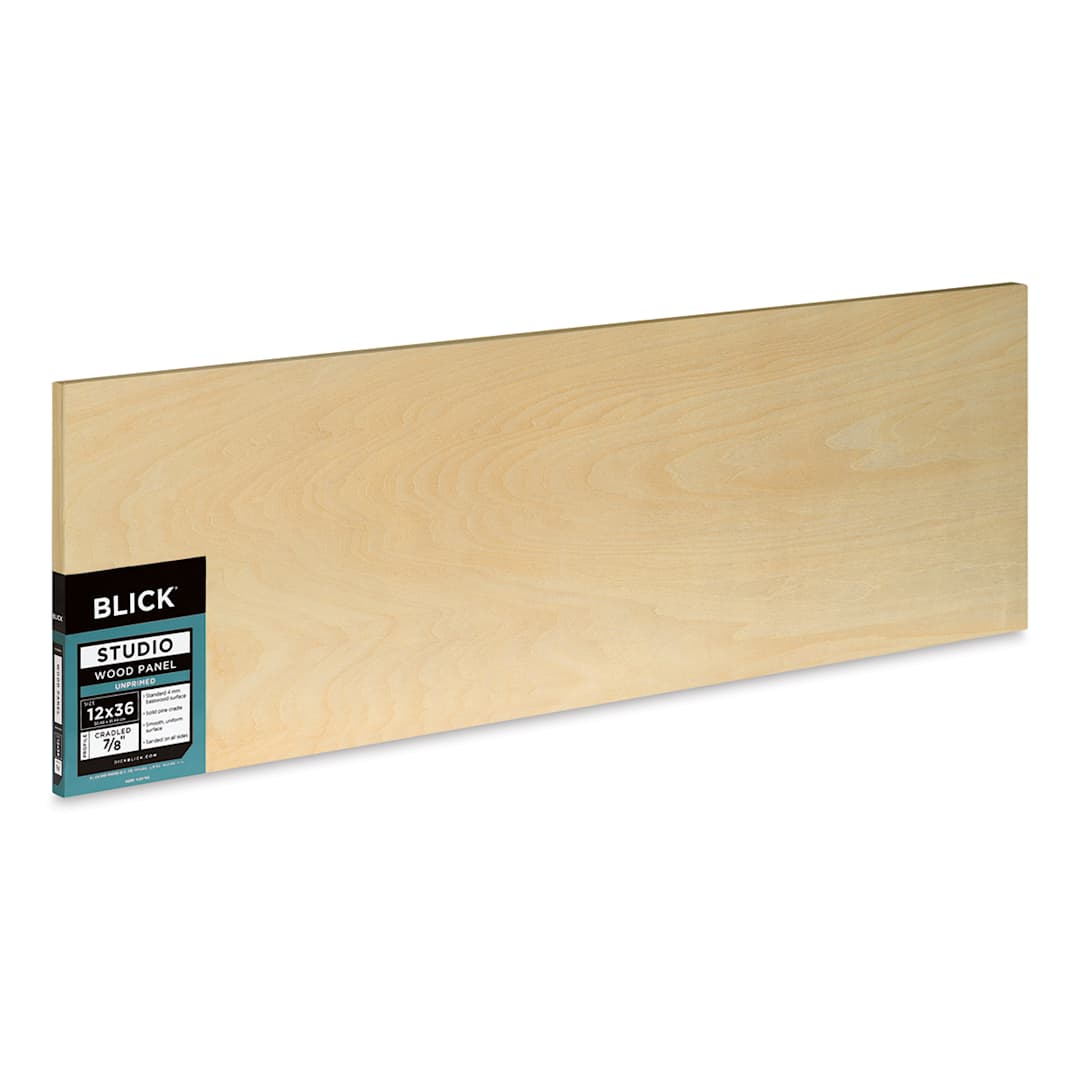 Open in modal - Blick Studio Artists' Wood Panel - Flat Cradle, 12" x 36", 7/8" Cradle