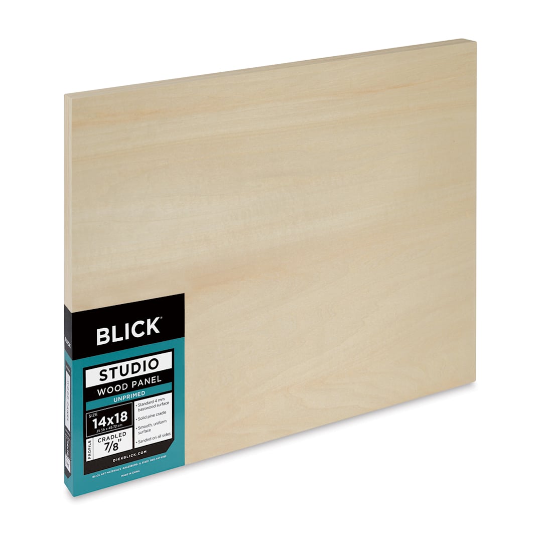 Open in modal - Blick Studio Artists' Wood Panel - Flat Cradle, 14" x 18", 7/8" Cradle