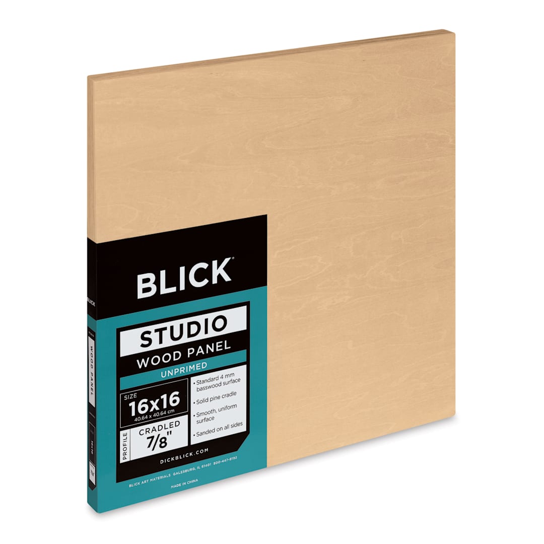 Open in modal - Blick Studio Artists' Wood Panel - Flat Cradle, 16" x 16", 7/8" cradle